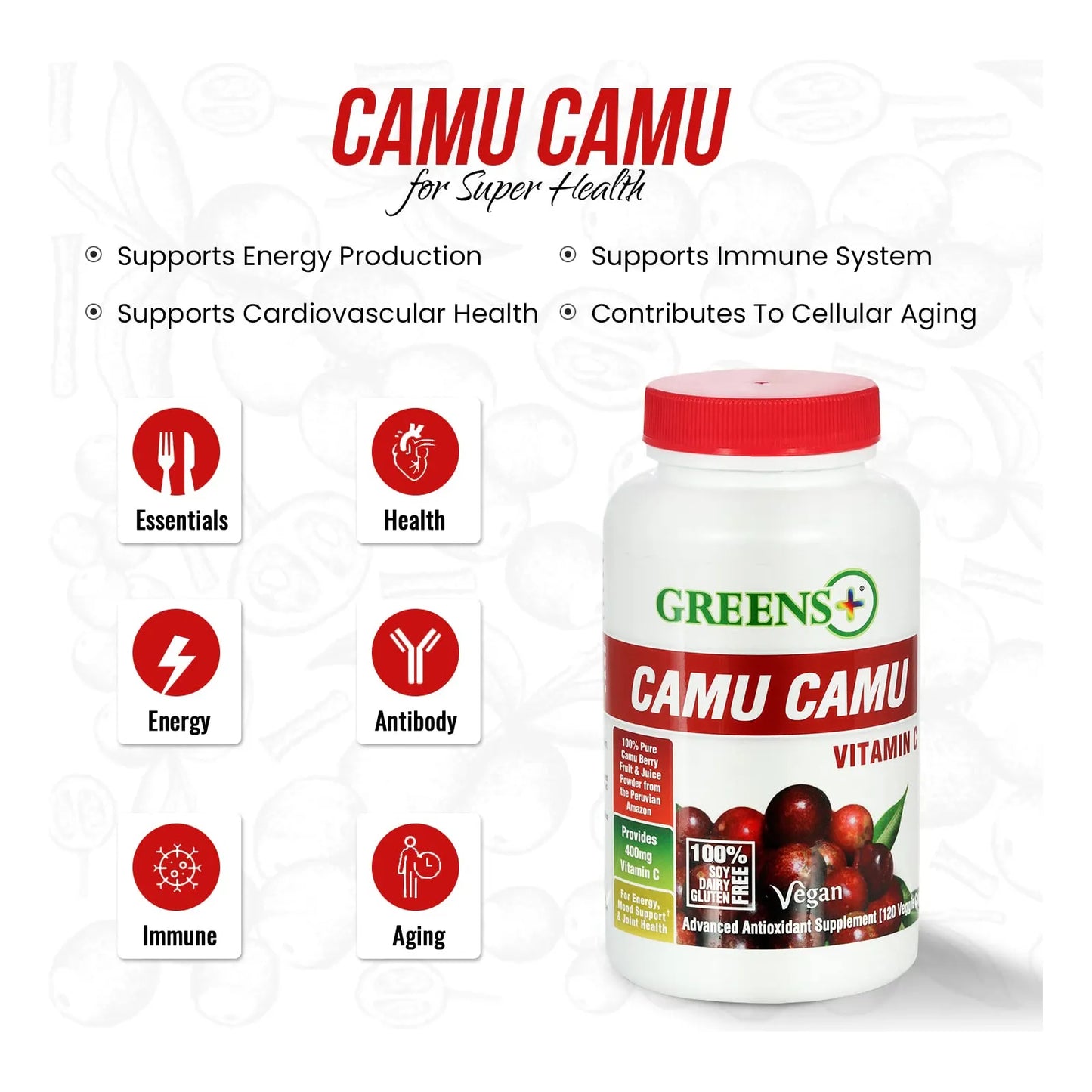 Vitamina C Natural En Polvo Camu Camu Antioxidantes 400 Mg Pura Y Potente