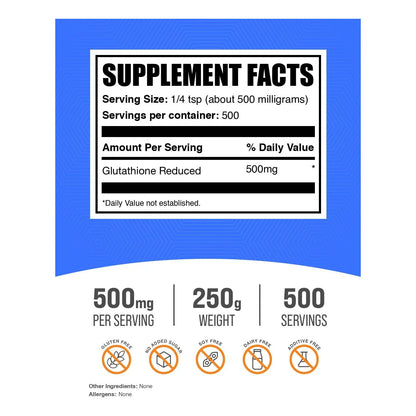 Glutatión Puro En Polvo Antioxidante 250g Anti Envejecimiento Energía