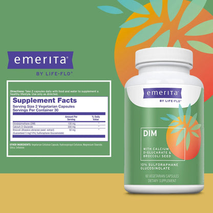 Fórmula DIM Con D-Glucarato De Calcio 60 Cápsulas Vegetales Equilibrio Hormonal