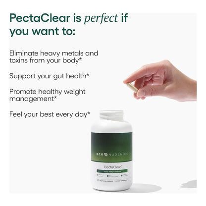 PectaClear Suplemento Desintoxicante Con Pectina Citrica Y Alginato 60 Capsulas