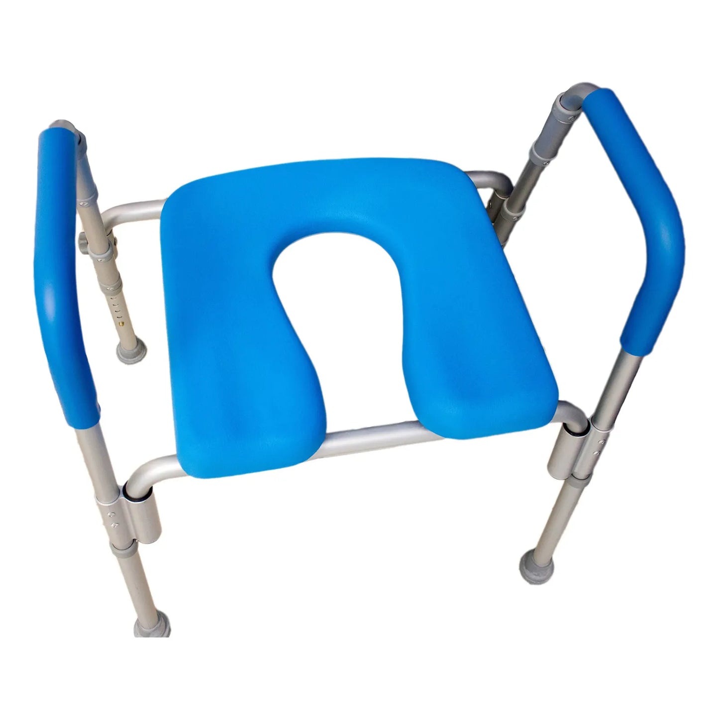 Asiento De Inodoro Elevado Bariátrico Acolchado Ajustable Con Reposabrazos