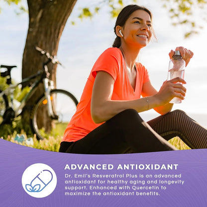 Suplemento De Resveratrol 500 Mg Y Quercetina 100 Mg Para Envejecimiento Saludable 60 Capsulas