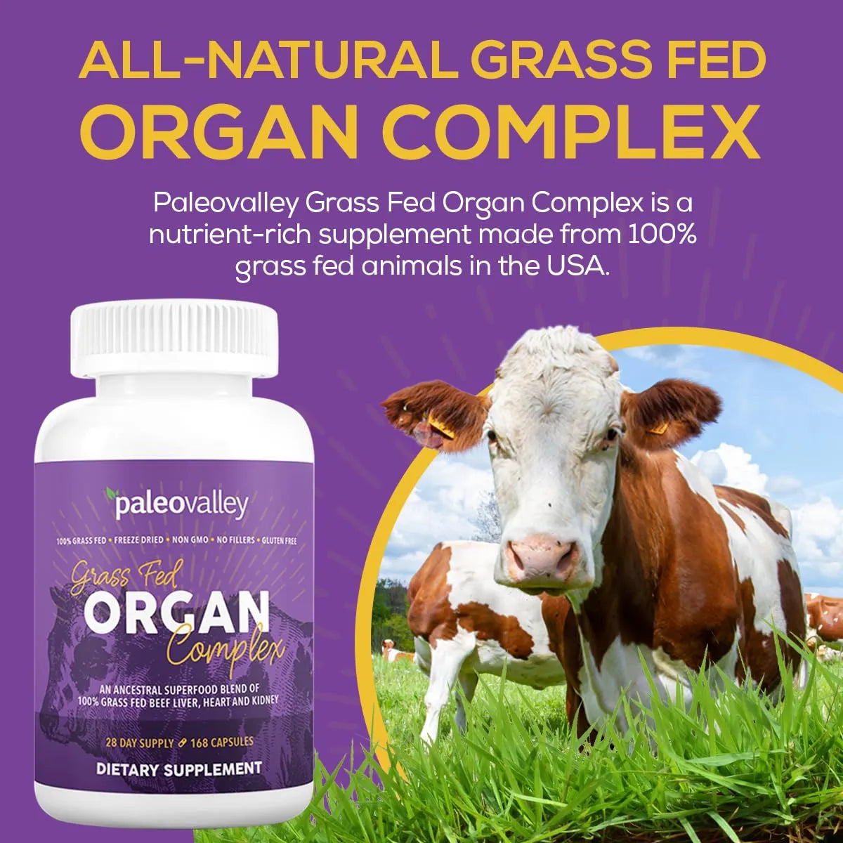 Complejo De Organos Res Alimentada Pasto Hígado Corazón Riñón Liofilizado Energía Natural