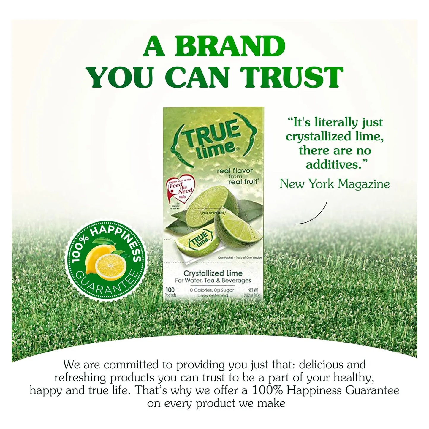 True Lime Potenciador De Agua 500 Sobres Sabor Lima Natural Sin Azúcar