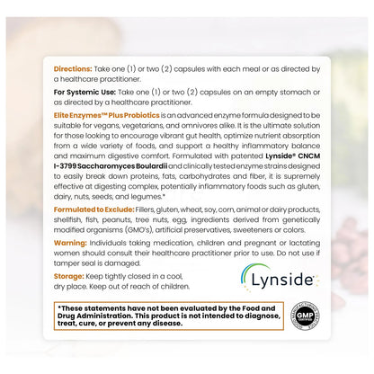Elite Enzymes Enzimas Digestivas Extra Fuertes Con Saccharomyces Boulardii Para Digestión Y Salud Intestinal