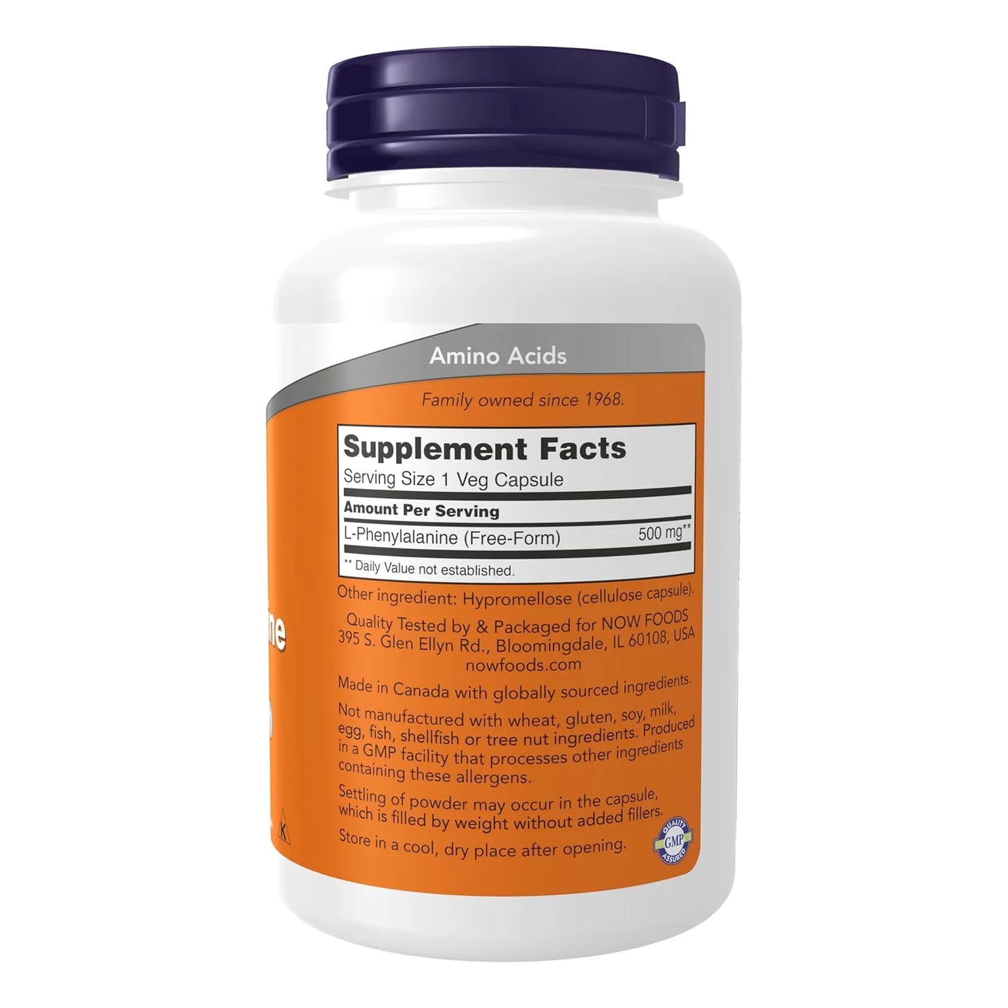 L Fenilalanina 0 5 G 120 Capsulas Veganas Soporte Sistema Nervioso NOW Foods