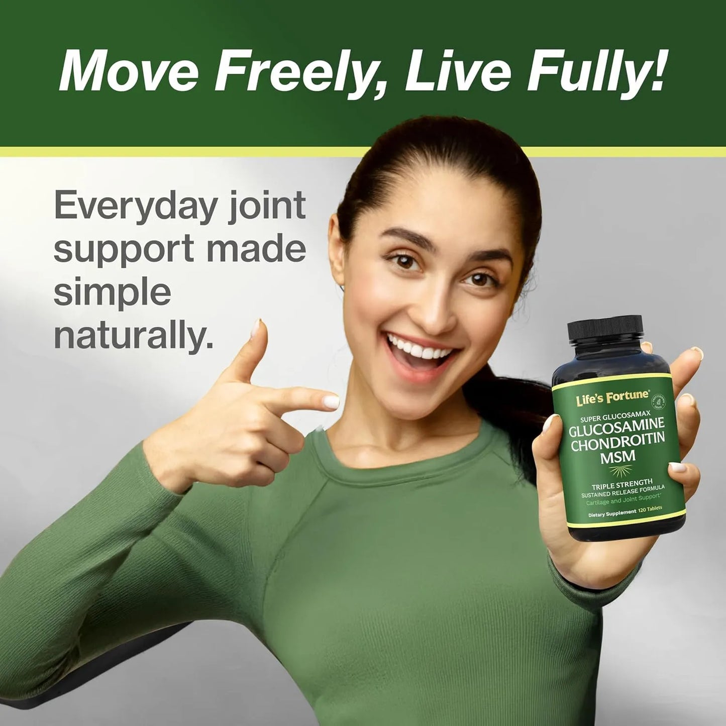 Glucosamina Condroitina MSM 1000 Mg Con Vitamina C Soporte Articular Premium 120 Tabletas