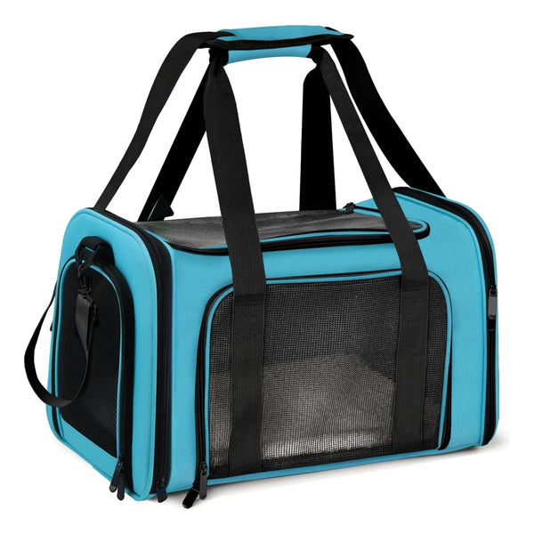 Maleta Plegable Transporte Mascotas Aprobado Aerolineas Color Azul