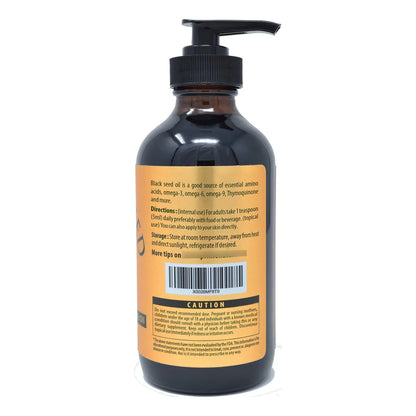 Aceite De Semilla Negra Orgánico 237ml Alto En Timo Prensado En Frío USDA