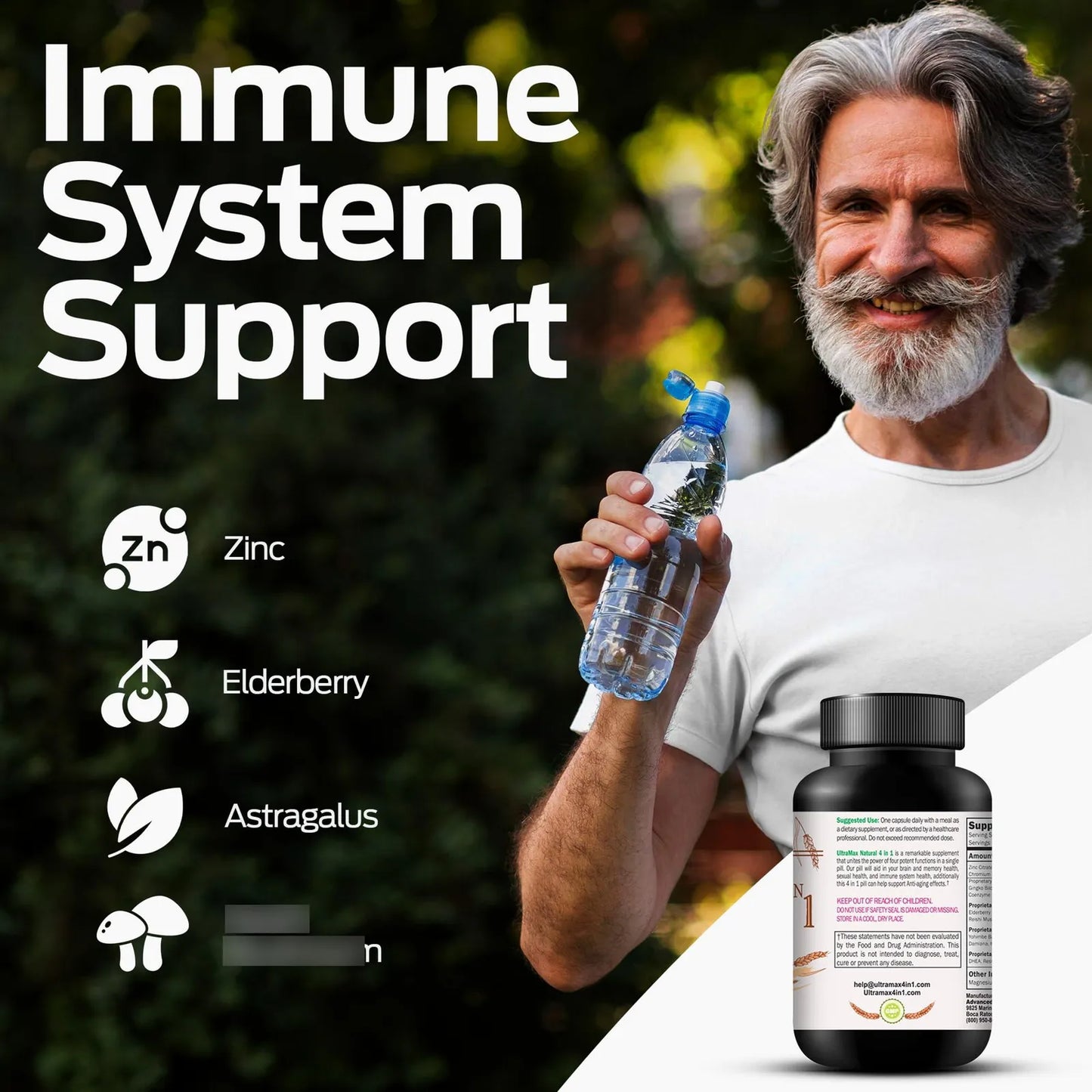 Ultra Max Natural Organic 4 En 1 Suplemento Cerebral Memoria Concentracion Y Antienvejecimiento