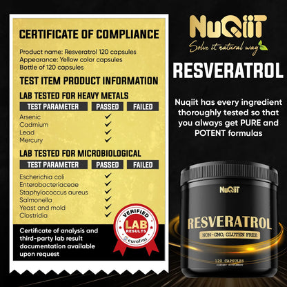 Suplemento Trans Resveratrol 1000mg 120 Capsulas Soporte Cardiaco Y Energia