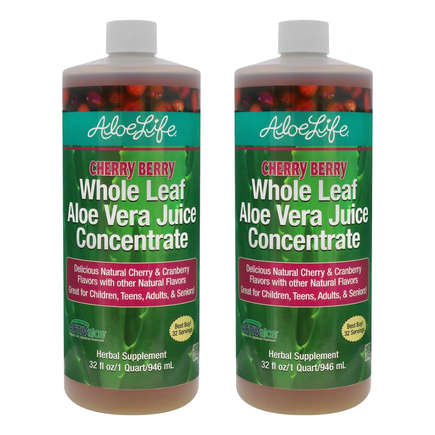 Jugo De Aloe Vera Orgánico Hoja Entera Con Minerales Traza 32 Onzas Paquete De 2