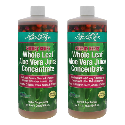 Jugo De Aloe Vera Orgánico Hoja Entera Con Minerales Traza 32 Onzas Paquete De 2