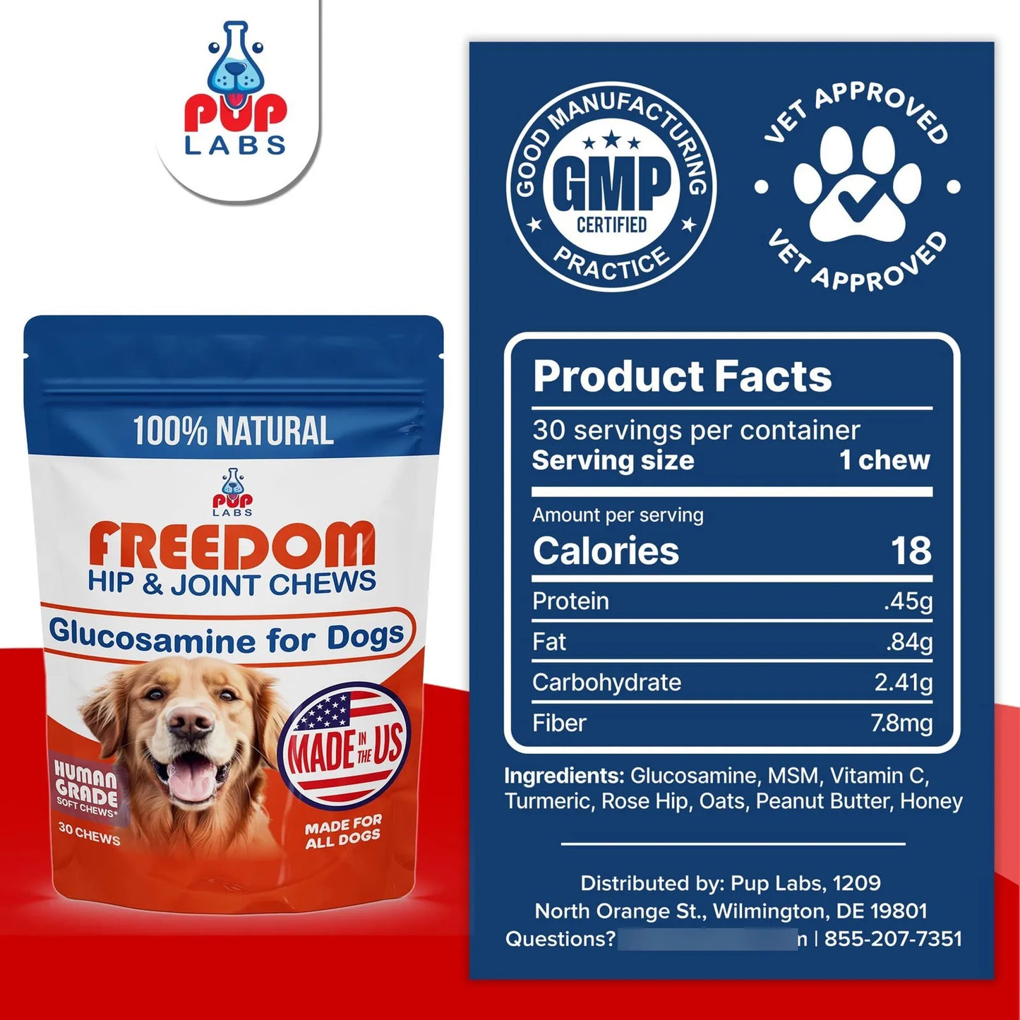 Freedom Joint Masticables Para Perros Alivio Articular Con Glucosamina