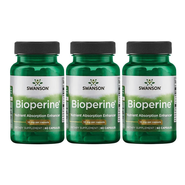 Bioperine 10 Mg 60 Capsulas Pack Triple Mejora Absorcion Nutrientes