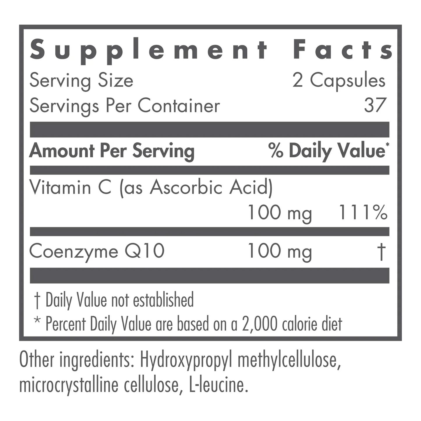 Suplemento De Coenzima Q10 50 Mg Con Vitamina C Antioxidante 75 Cápsulas