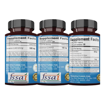 Suplemento Nattoquinasa 2000 Fu Bromelina 500 Mg Curcumina 500 Mg Protocolo Completo 60 Dias