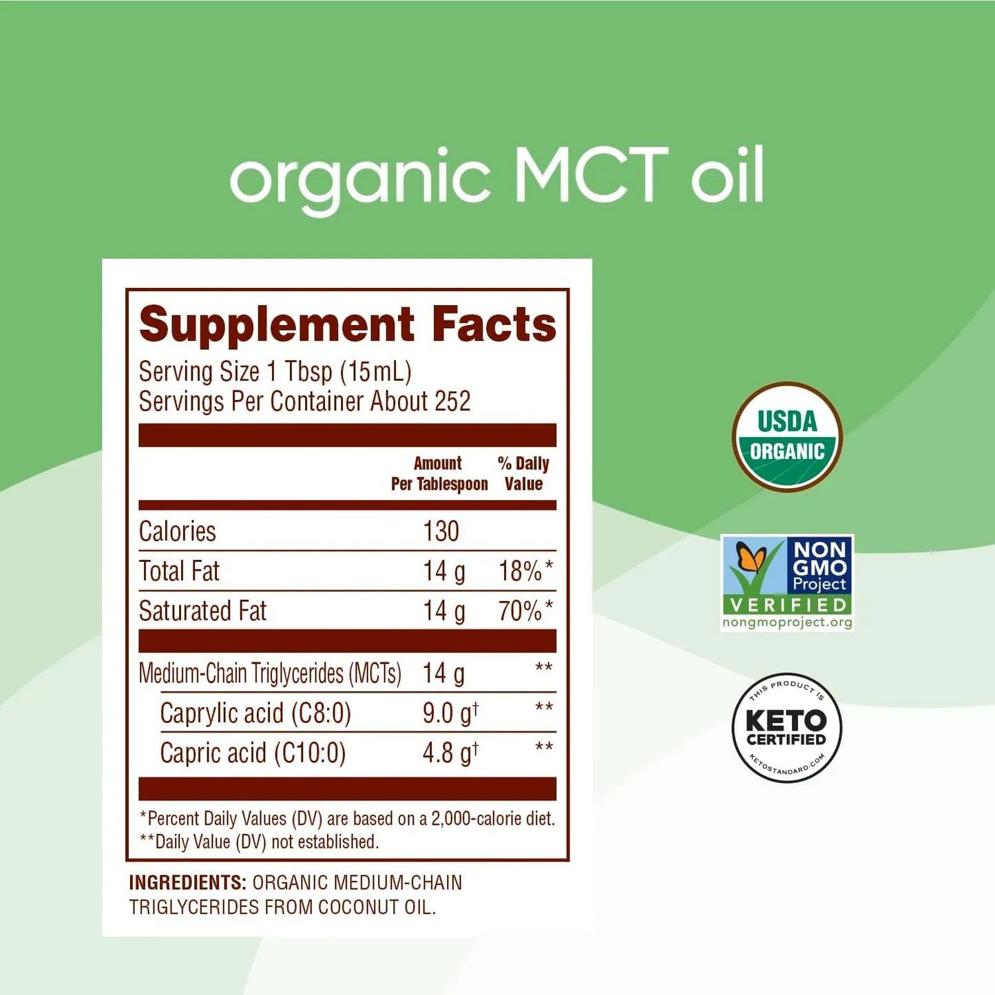 Aceite Mct Organico Nutiva 1 Galon Sin Omg C8 C10 Dieta Cetogenica