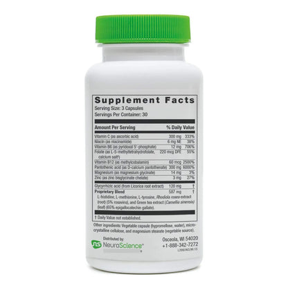 AdreCor Complejo Suprarrenal Con Raiz De Regaliz Y Rodiola 90 Capsulas Aumenta Energia