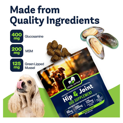 Suplemento Para Perros Cuidado De Caderas Y Articulaciones Sabor Mantequilla De Maní