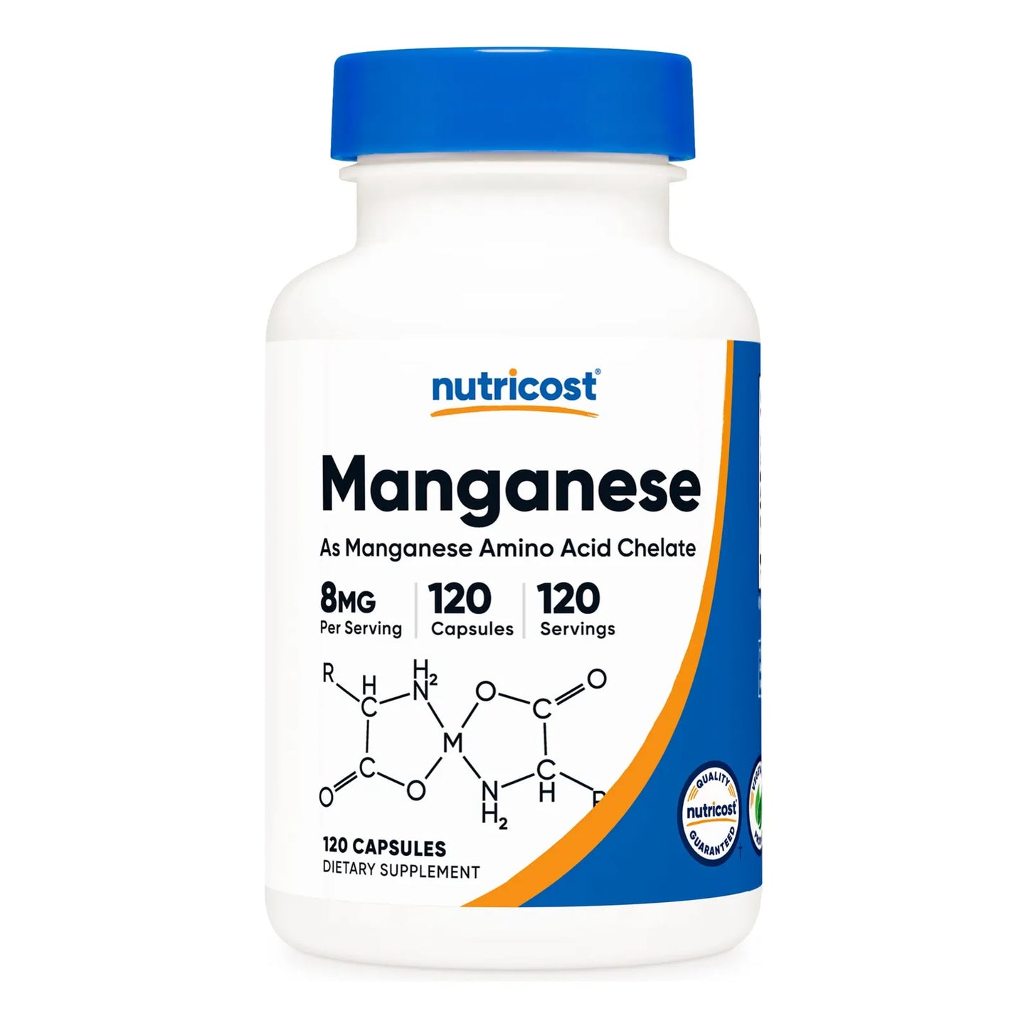 Suplemento De Manganeso Quelado 8 Mg 120 Capsulas Sin Gluten Y Apto Vegetarianos