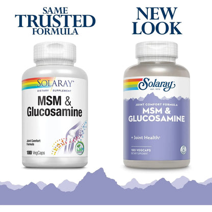 Capsulas Msm Y Glucosamina 180 Unidades Solaray Para Articulaciones Flexibles