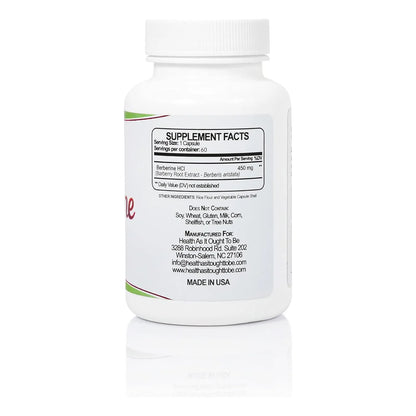 Berberina Fresca 450 Mg 60 Capsulas Suplemento Natural Sin Conservantes