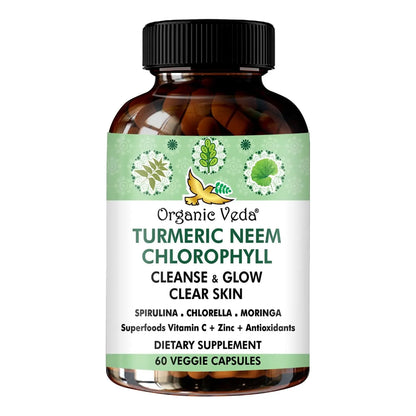Capsulas Organic De Neem Y Curcuma Con Vitaminas Y Verdura Piel Clara Y Salud Intestinal