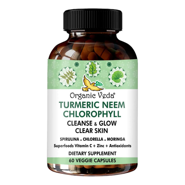 Capsulas Organic De Neem Y Curcuma Con Vitaminas Y Verdura Piel Clara Y Salud Intestinal