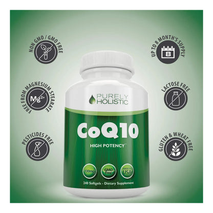 Capsulas Coq10 240 Mg Coenzima Q10 Alta Absorcion 240 Softgels 8 Meses Suministro