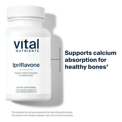 Ipriflavona 600mg Vital Nutrients Apoyo Huesos Saludables Absorcion Calcio 90 Capsulas