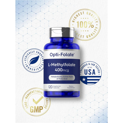 Folato Metilado 400mcg 120 Cápsulas Vegetarianas - Energía y Bienestar