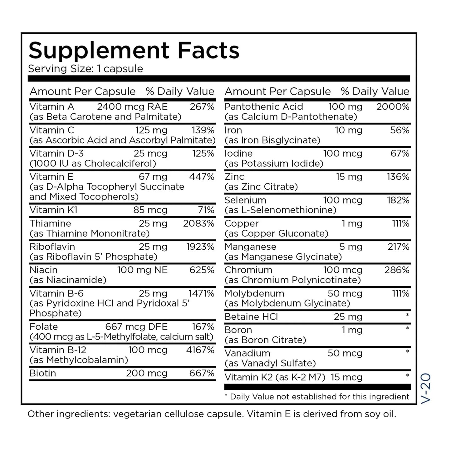 Multivitaminico Diario Con Hierro Folato Vitaminas B Antioxidantes The Big One