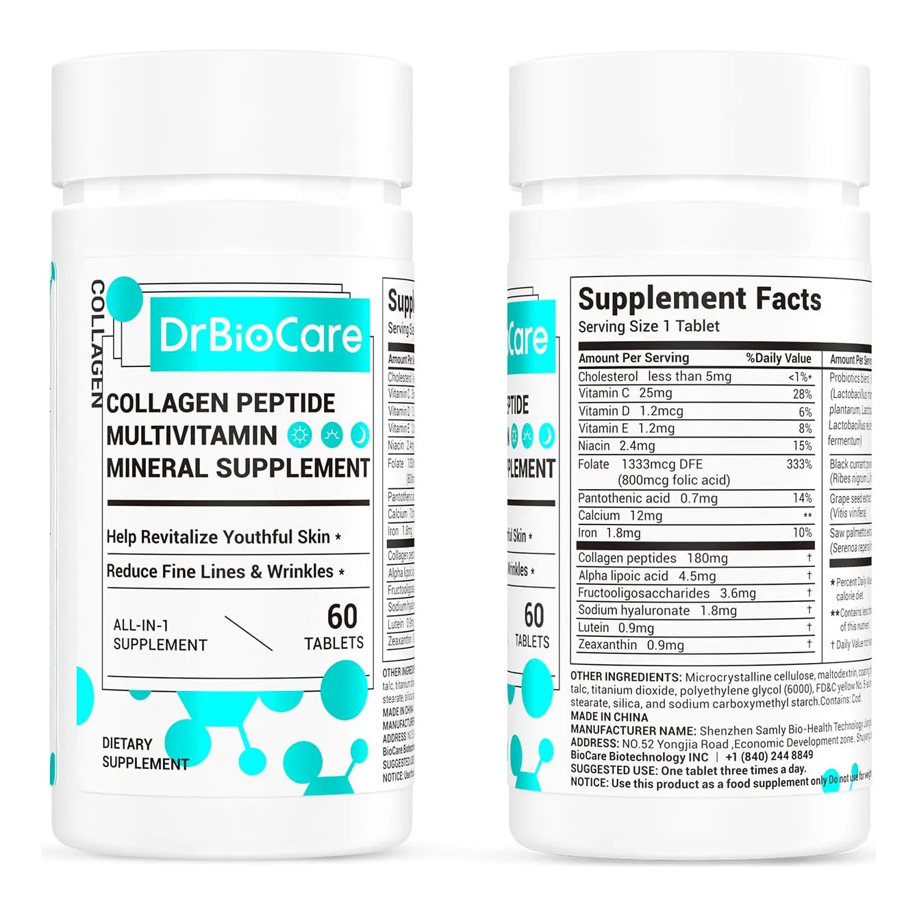 Péptidos De Colágeno Con Vitamina D3 Y Probióticos Para Mujeres Piel Radiante