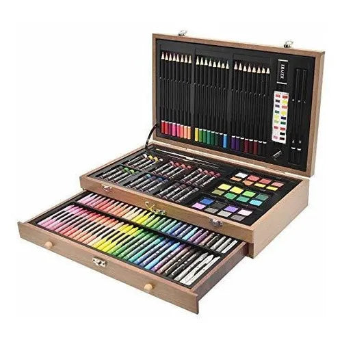 Juego De Arte De Lujo 145 Piezas Caja Madera Sunnyglade Colores Vibrantes