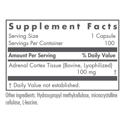 Extracto Bovino Liofilizado Apoyo Suprarrenal 100 Mg 100 Cápsulas Energía Y Defensas