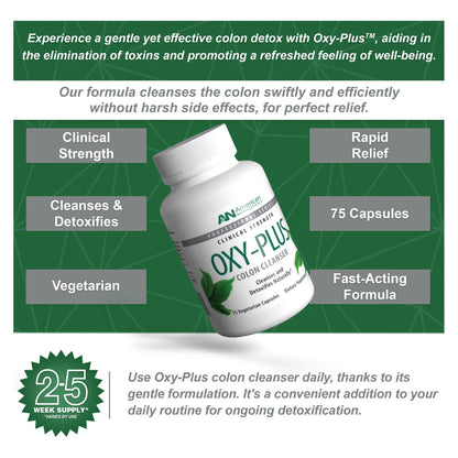 Oxy Plus Limpiador De Colon Accion Rapida 75 Capsulas Alivio Estrenimiento