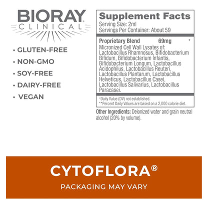 Tónico Probiótico Bioray Cytoflora Mejora Inmunidad Y Función Intestinal 120 Ml
