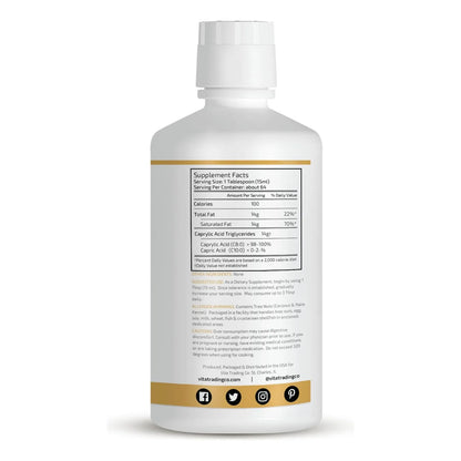 Aceite Mct C8 Puro 32 Oz Keto Paleo Energia Enfoque Vita Trading Co