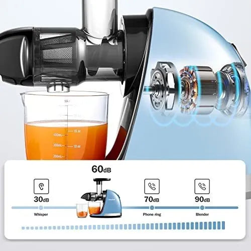 Extractor De Jugo Prensa En Frio Masticacion Lenta AMZCHEF Multifuncional 7 Espirales
