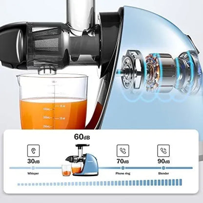 Extractor De Jugo Prensa En Frio Masticacion Lenta AMZCHEF Multifuncional 7 Espirales