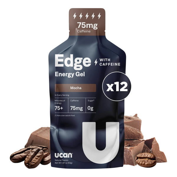 Gel Energético UCAN Edge Mocha Con Cafeína 12 Paquetes 60 Ml
