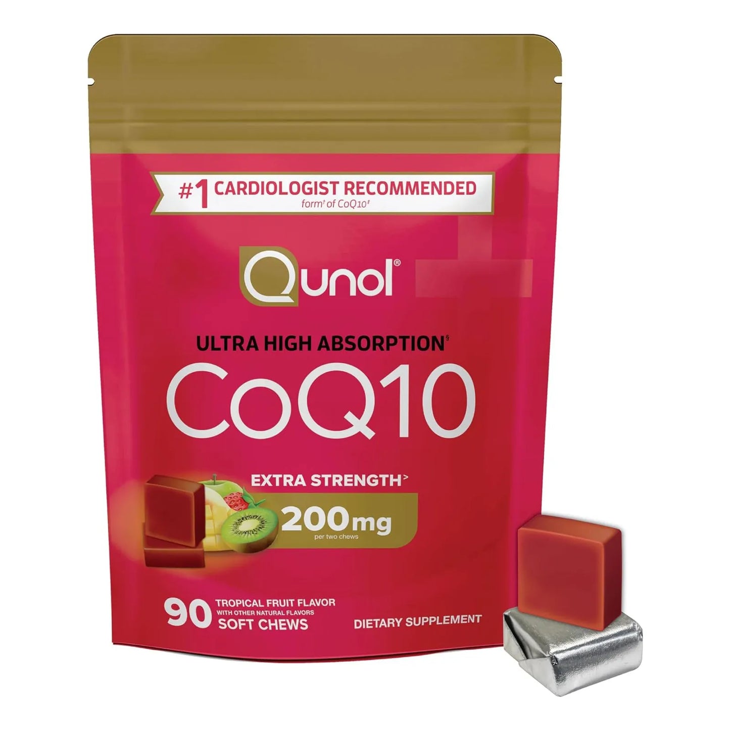 Masticables Suaves De CoQ10 200 Mg Extra Fuertes Alta Absorcion Salud Cardíaca