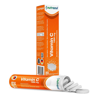 Comprimidos Efervescentes Vitamina C 1000 Mg Sabor Naranja Sin Gluten Sin Azúcar