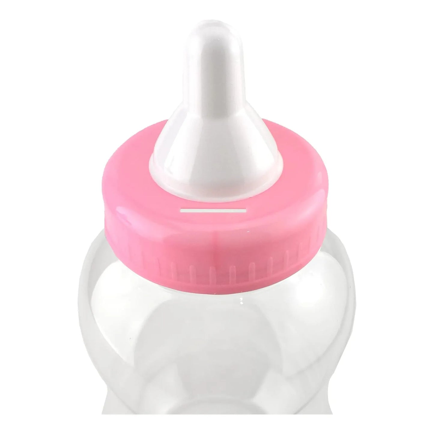 Banco De Monedas Botella Leche Bebes Plastico Jumbo 38 Cm Rosa Claro