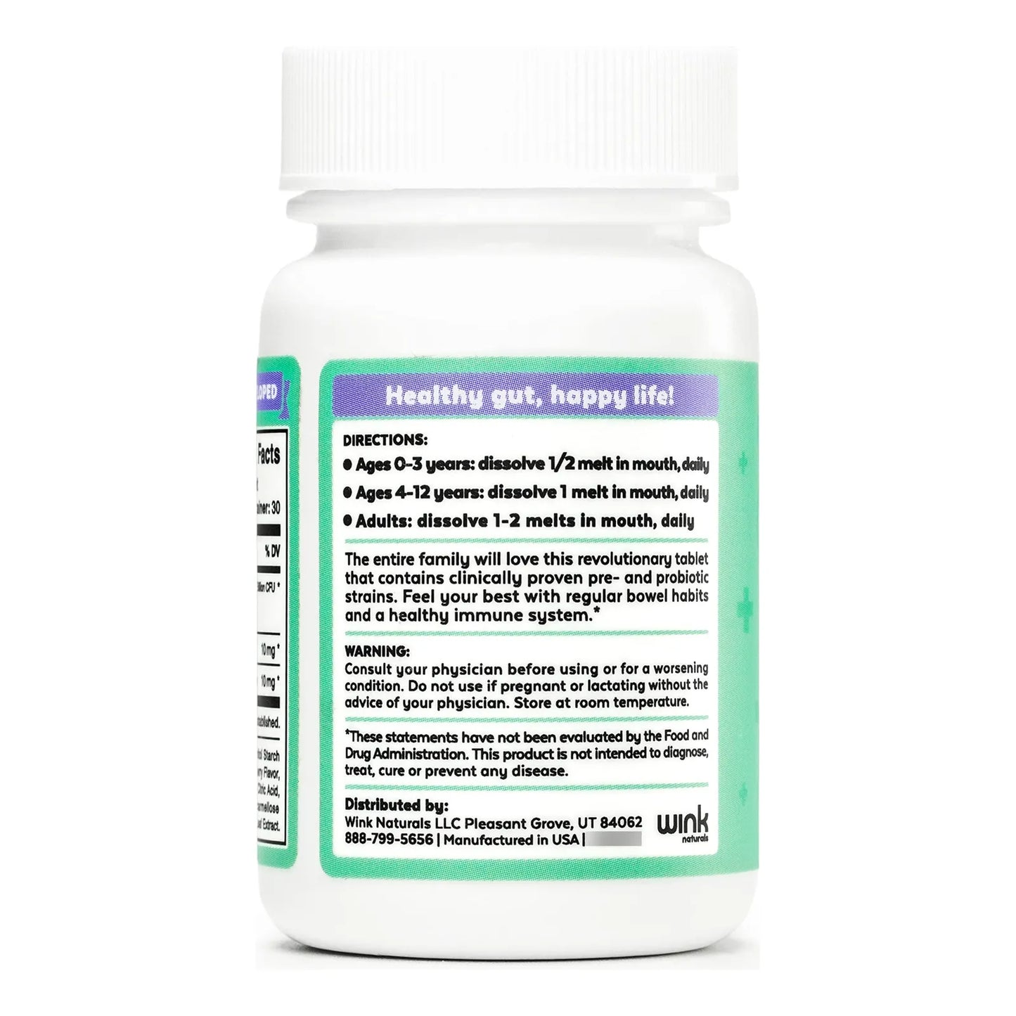 Wink Well Prebióticos Y Probióticos Sabor Arándano Salud Digestiva E Inmunidad 30 Tabletas