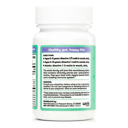 Wink Well Prebióticos Y Probióticos Sabor Arándano Salud Digestiva E Inmunidad 30 Tabletas