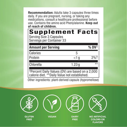 Chlorella Microalgas Superalimento Vegano 100 Capsulas Antioxidante