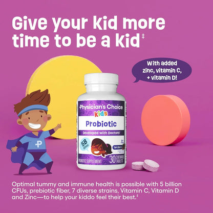 Probióticos Infantiles 7 Cepas Prebióticos Orgánicos Vitaminas Zinc
