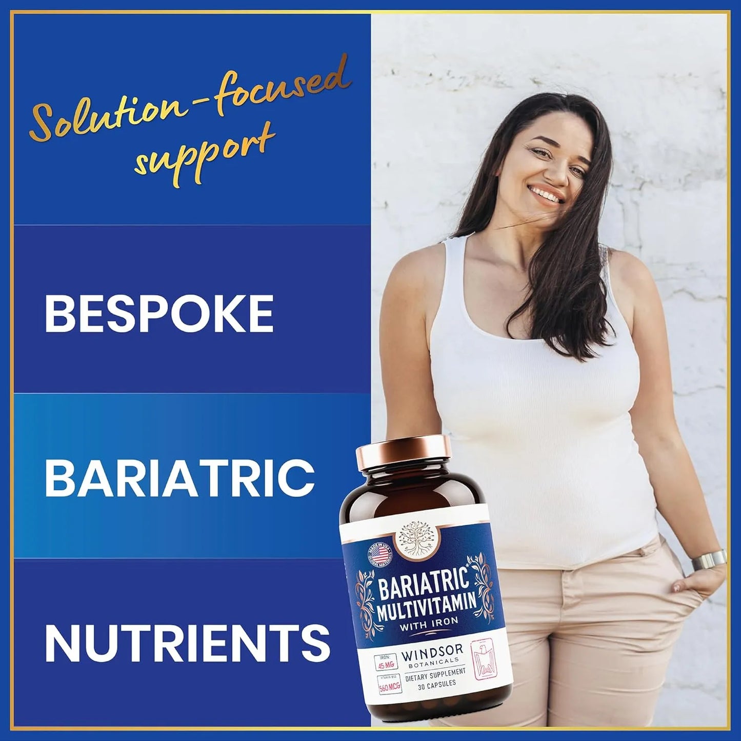 Multivitaminas Bariatricas Con Hierro 45 Mg Facil Absorcion Post Cirugia 30 Capsulas
